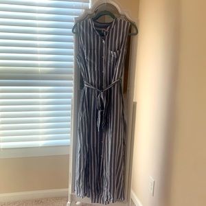 S petite Blue/white striped Gap maxi sundress. EUC